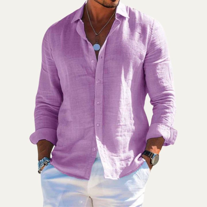 La chemise à col tendance en coton-lin pour homme Cedarbrook Hill