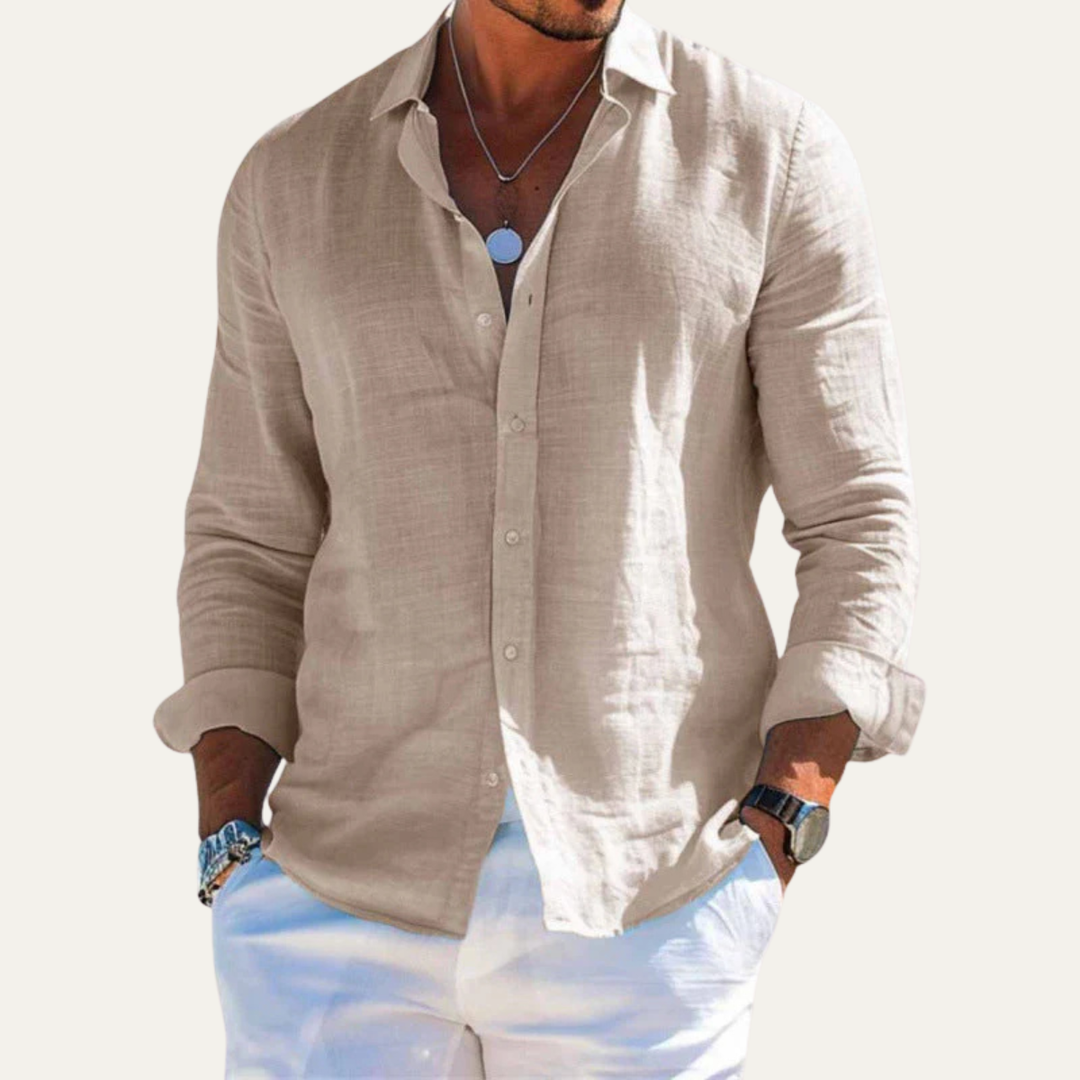 La chemise à col tendance en coton-lin pour homme Cedarbrook Hill