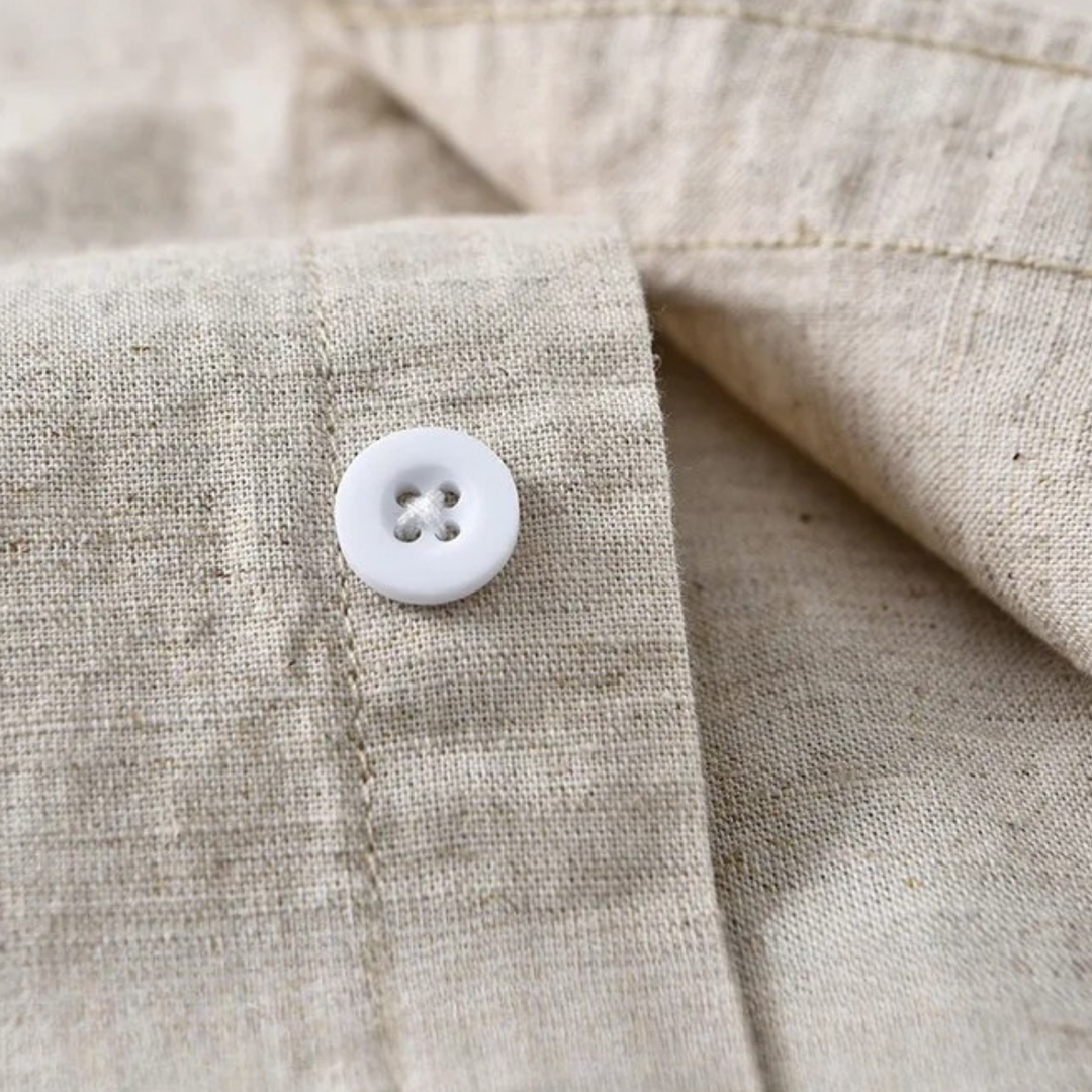 La chemise en coton-lin à col mandarin pour homme Ashmont Ridge, coupe décontractée