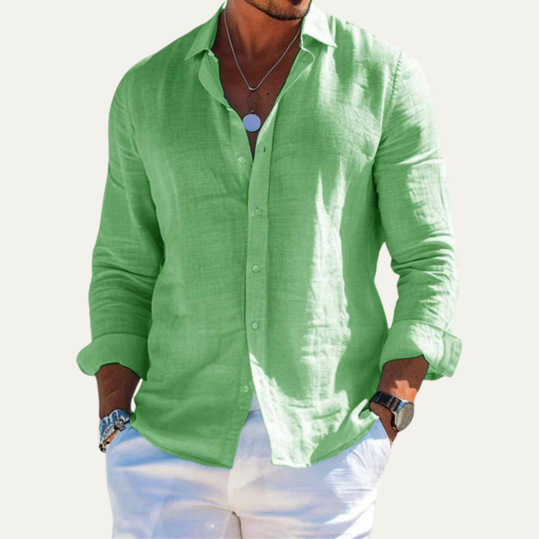 La chemise légère en coton et lin pour homme de Maplecrest Hill