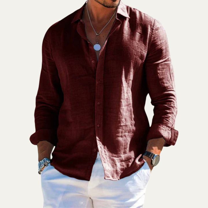 La chemise légère en coton et lin pour homme de Maplecrest Hill
