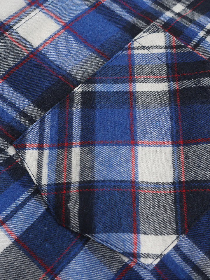 Chemise Homme Décontractée à Carreaux Bleu Sans Manches Style Plage