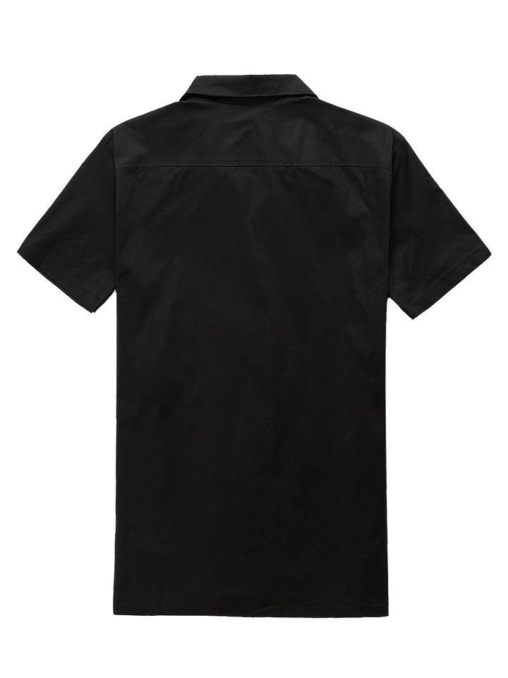 Chemise à manches courtes en coton rétro des années 50 pour hommes