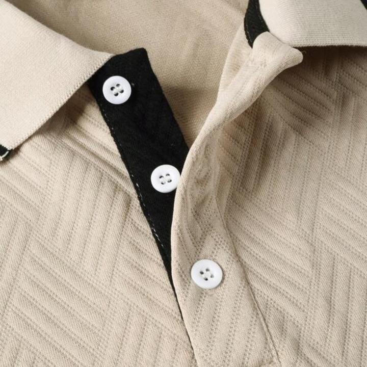 La Chemise Polo Élégante Texturée Abricot pour Homme Maplefall