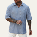 La chemise en lin en crochet maillé boho pour homme Glenridge Hill – Bleu clair