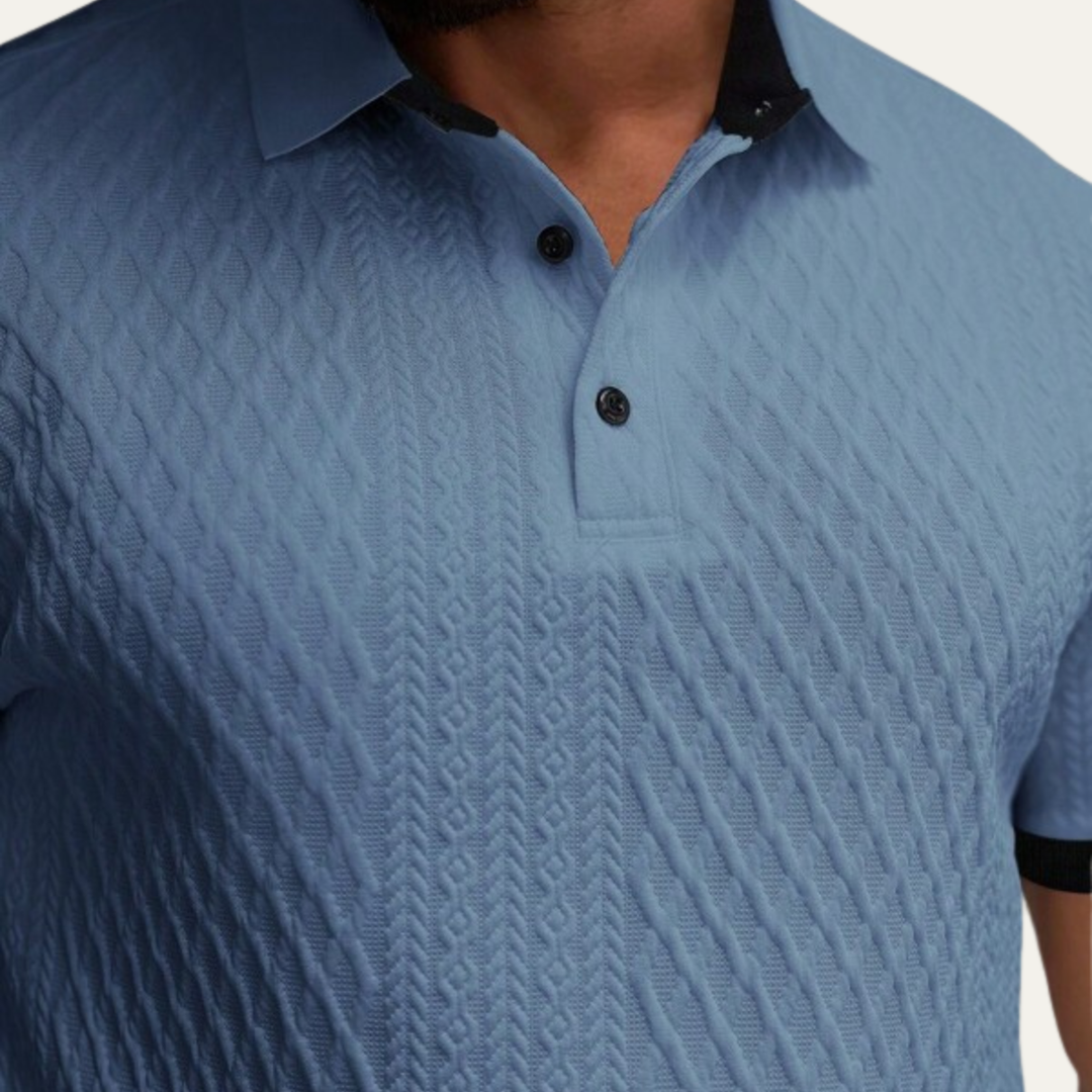 Le polo classique texturé pour homme du Brookside Park avec col contrasté