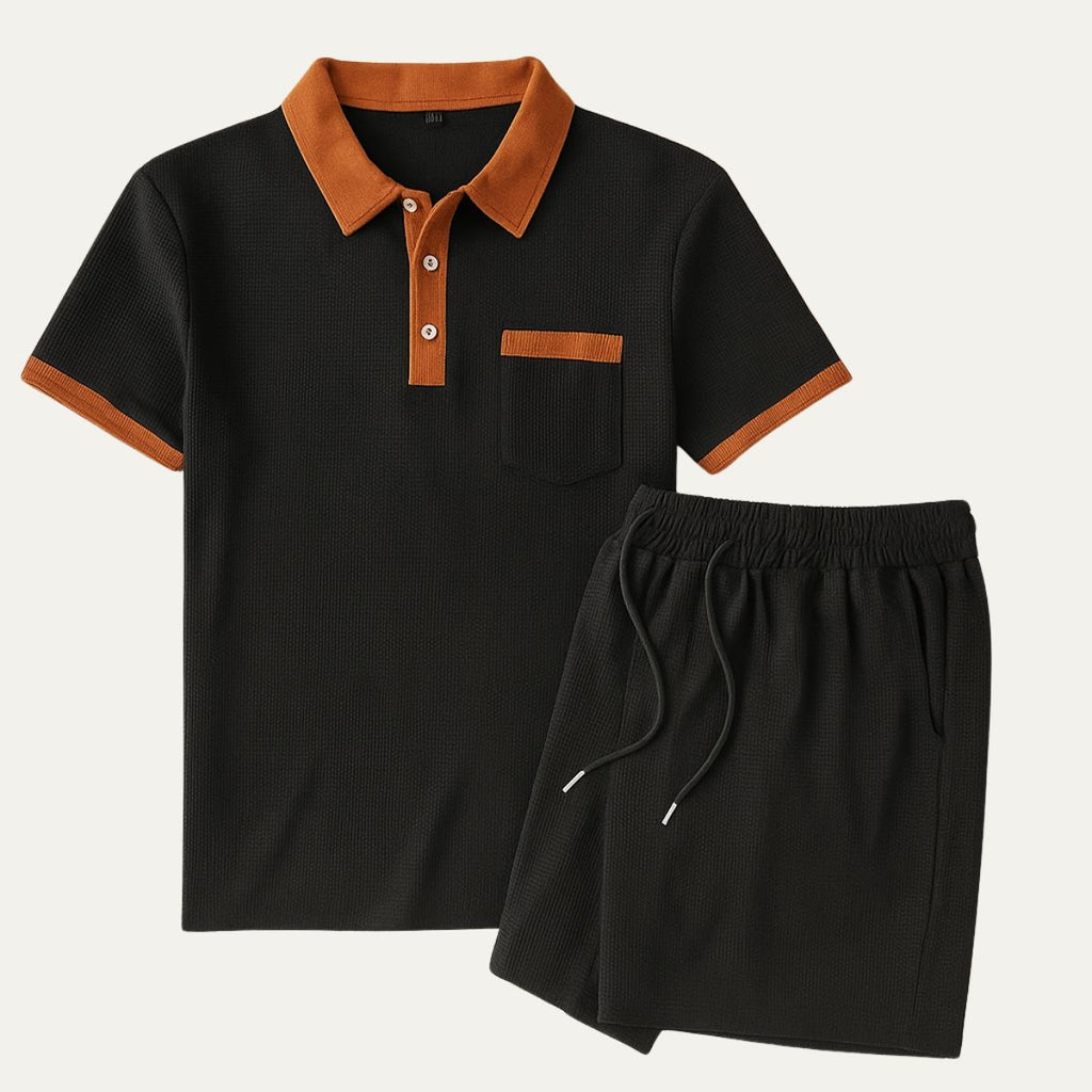 Le Set en Coton Capri – Polo Vintage & Shorts Coordonné pour Hommes
