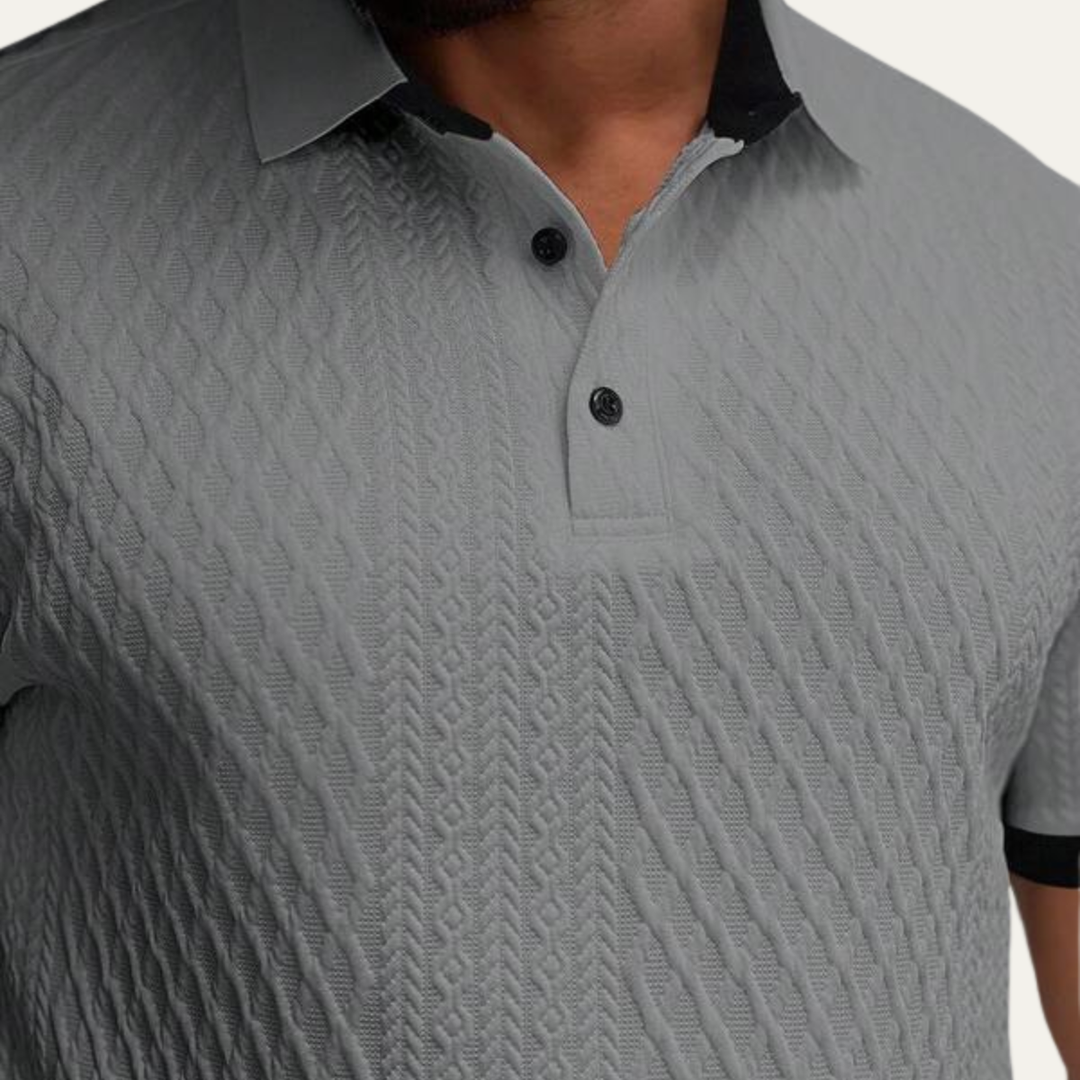 Le polo décontracté texturé pour homme Glenbrook Hill avec col contrasté