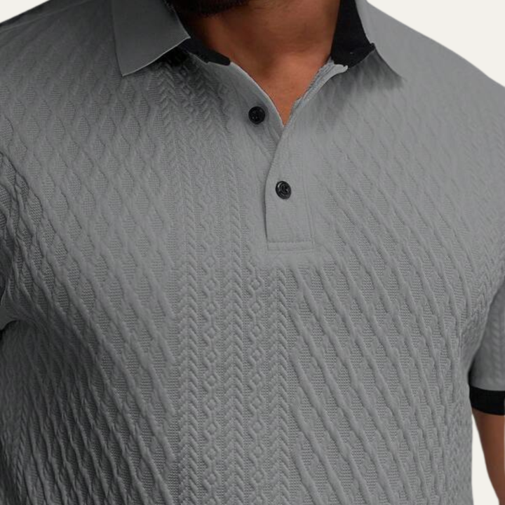 Le polo décontracté texturé pour homme Glenbrook Hill avec col contrasté