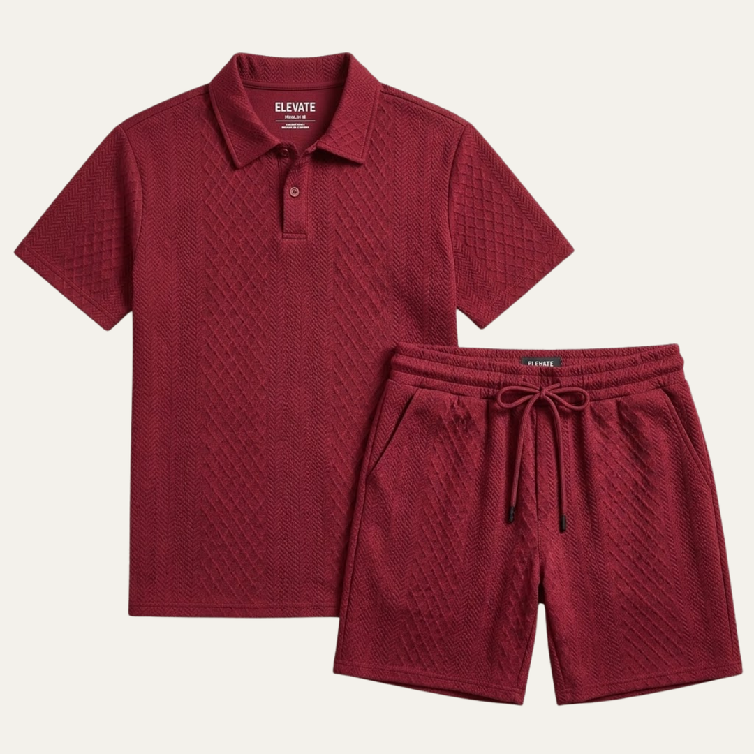 Le Set Polo &amp; Shorts Jacquard d&