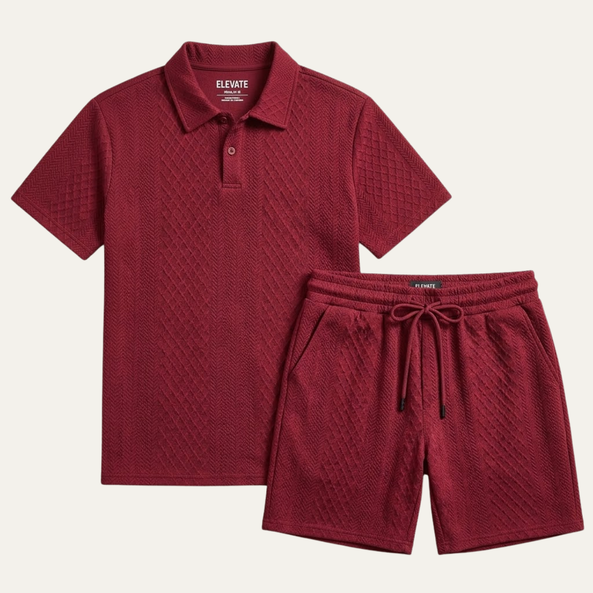 Le Set Polo & Shorts Jacquard d'Été pour Hommes de Surrey – Tenue de Plage Légère