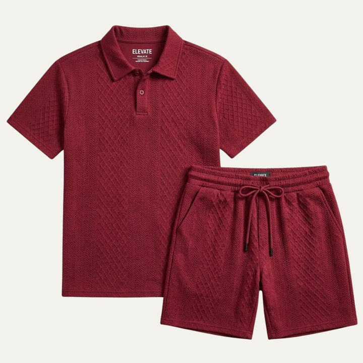 Le Set Polo &amp; Shorts Jacquard d&