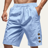Shorts d'été décontractés pour hommes Ashbury avec détails de boutons et cordon de serrage