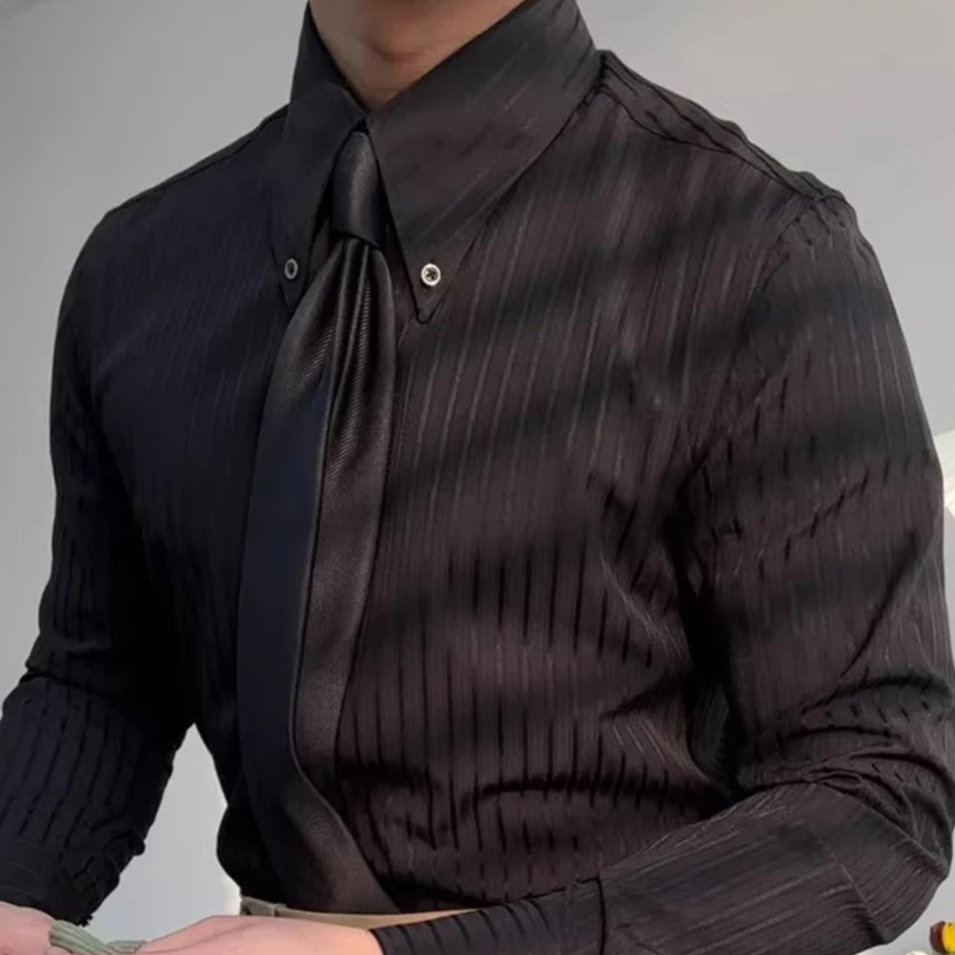 La Chemise de Costume Formelle à Boutons pour Homme Palermo – Noire