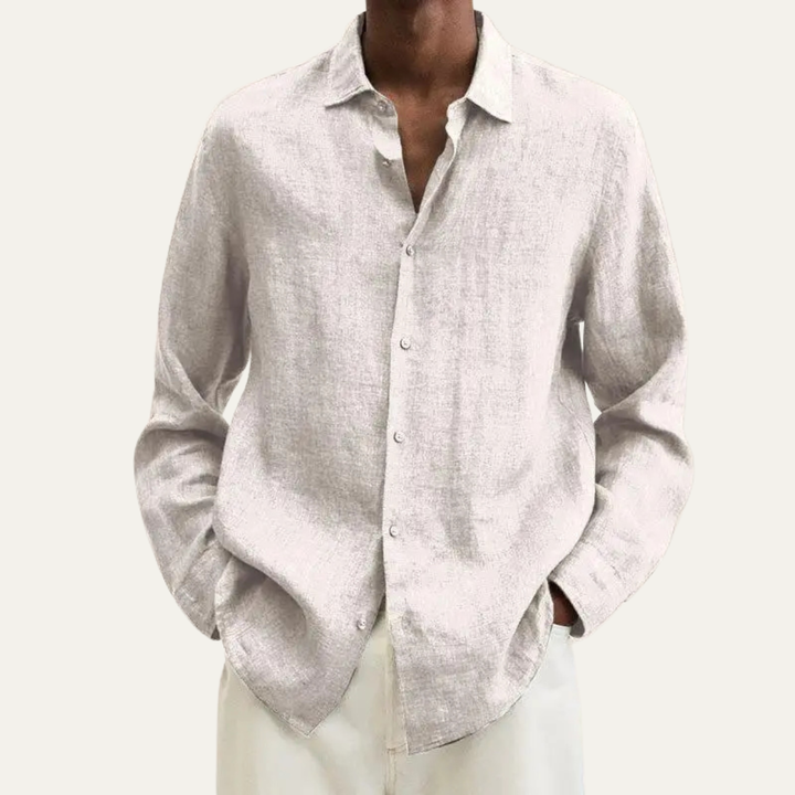 La chemise légère en lin-coton pour homme Stonecrest avec col rabattu