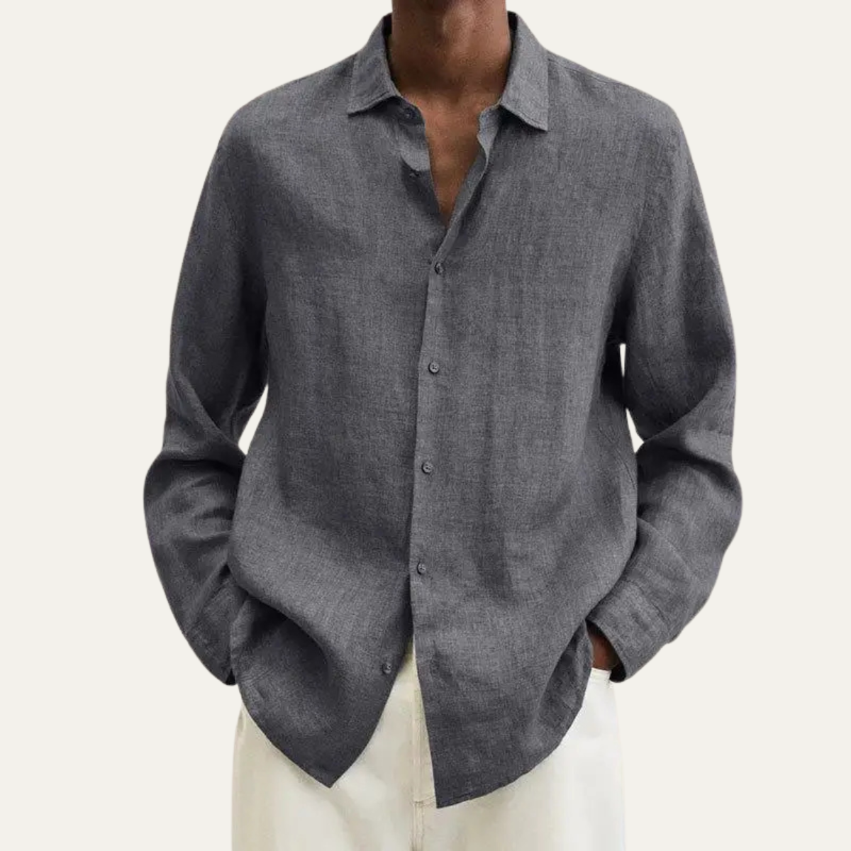La chemise légère en lin-coton pour homme Stonecrest avec col rabattu