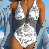Maillot De Bain Sexy Imprimé Une Pièce