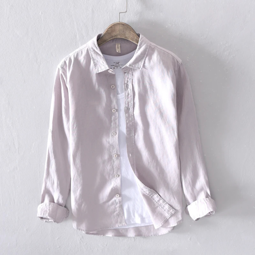 La Chemise Casual à Boutons en Lin 100% pour Homme Woodhall, Style Italien