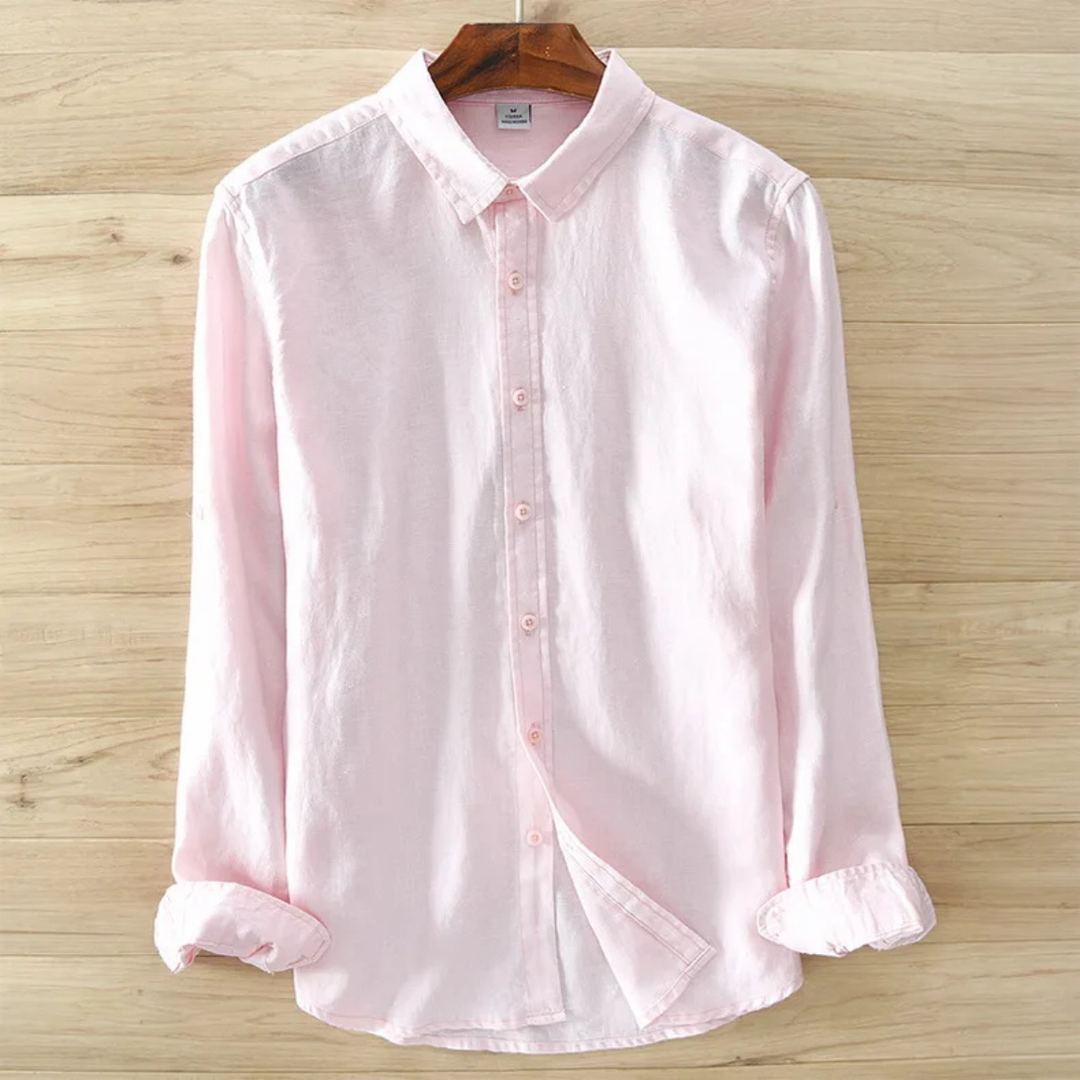 La Chemise Casual à Boutons en Lin 100% pour Homme Woodhall, Style Italien