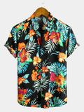 Chemise à Manches Courtes à Fleurs pour Homme