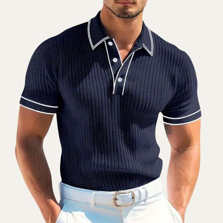 Le Polo Business en Maille Côtelée pour Homme Moscova