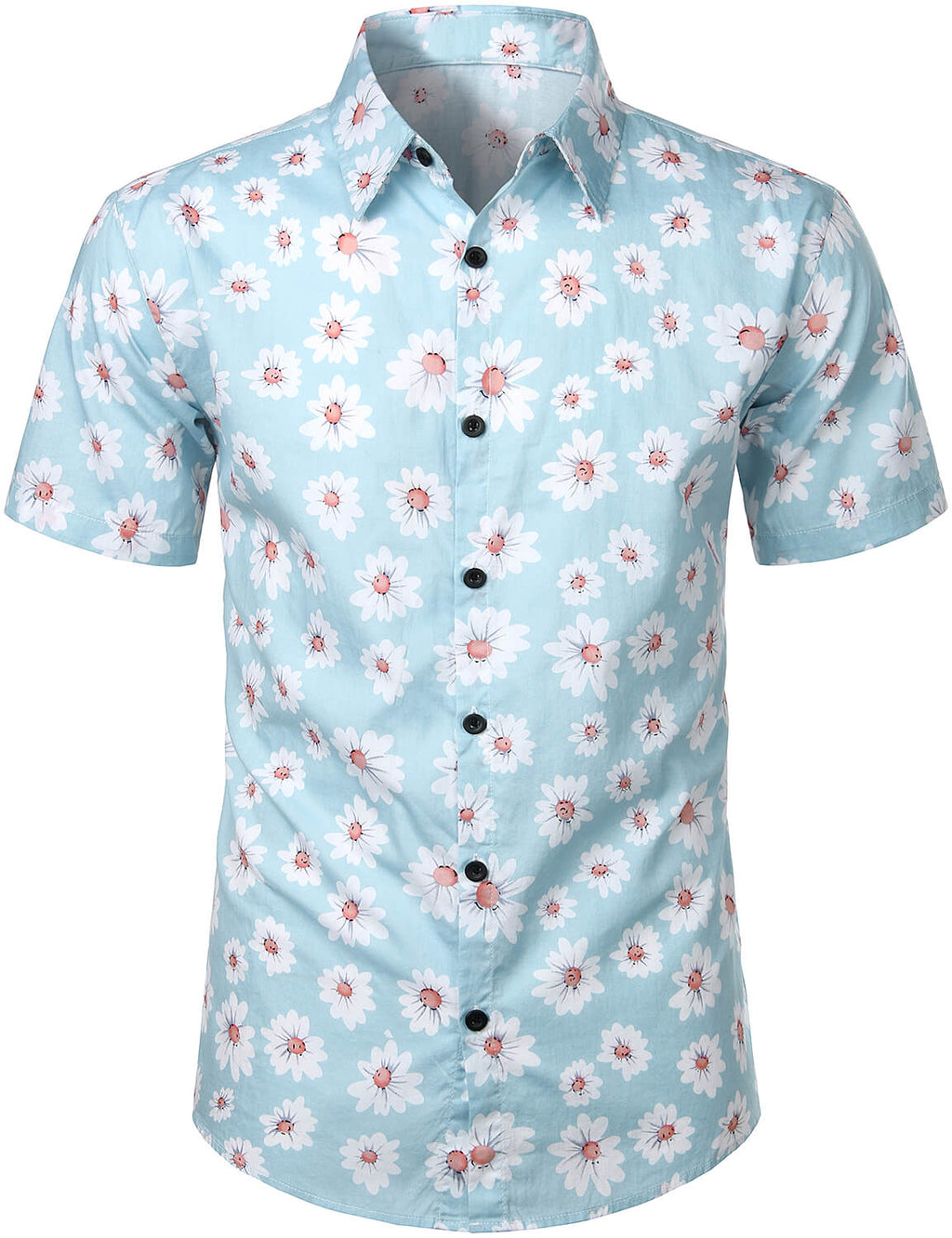 Chemise à fleurs hawaïenne à manches courtes en coton imprimé marguerite hawaïenne pour homme