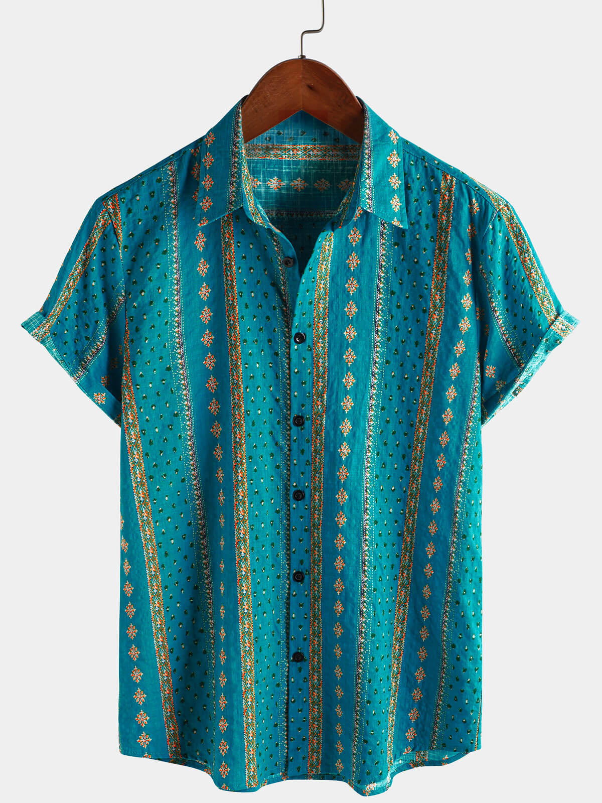 Chemise Vintage à Manches Courtes des Années 70 avec Imprimé Rayé pour Homme