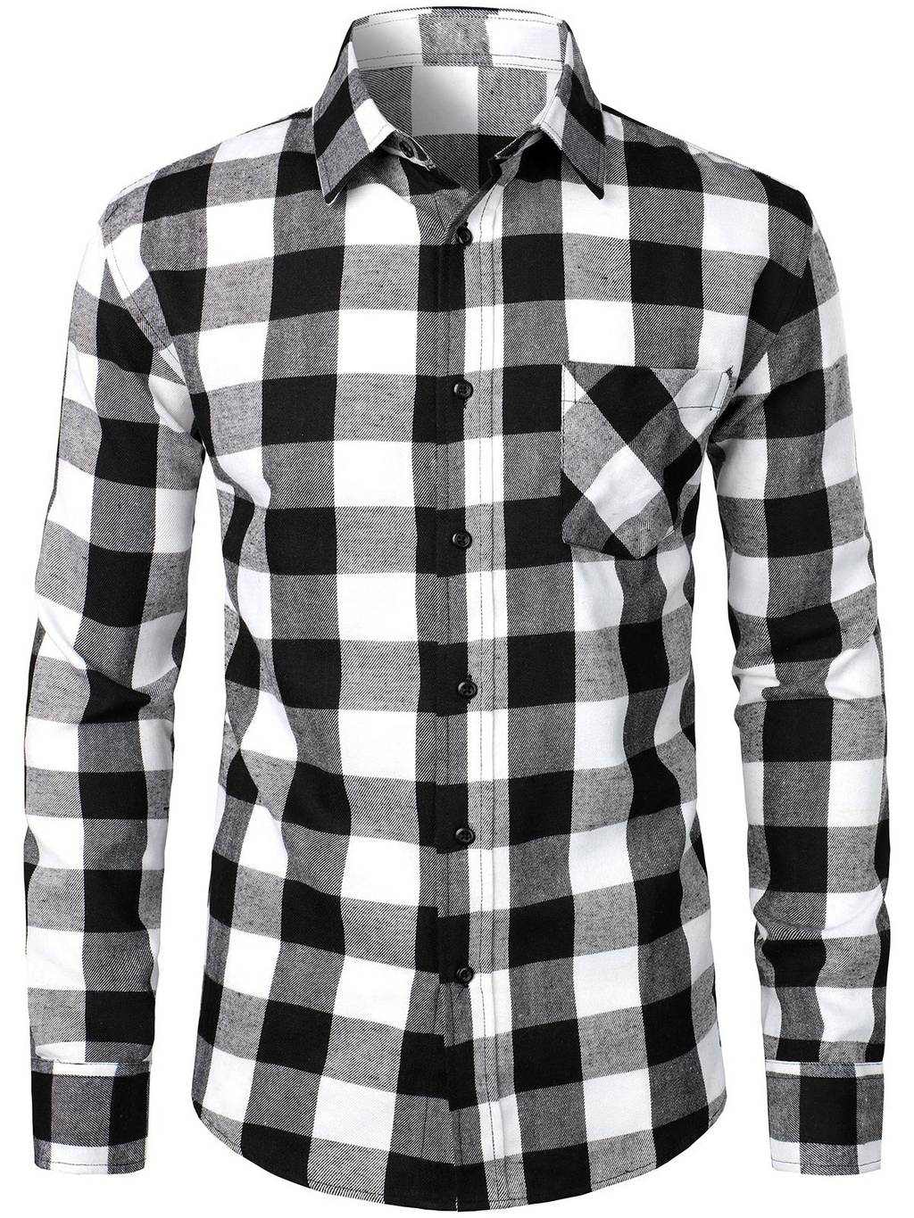Chemise coupe classique en flanelle à carreaux