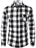 Chemise coupe classique en flanelle à carreaux