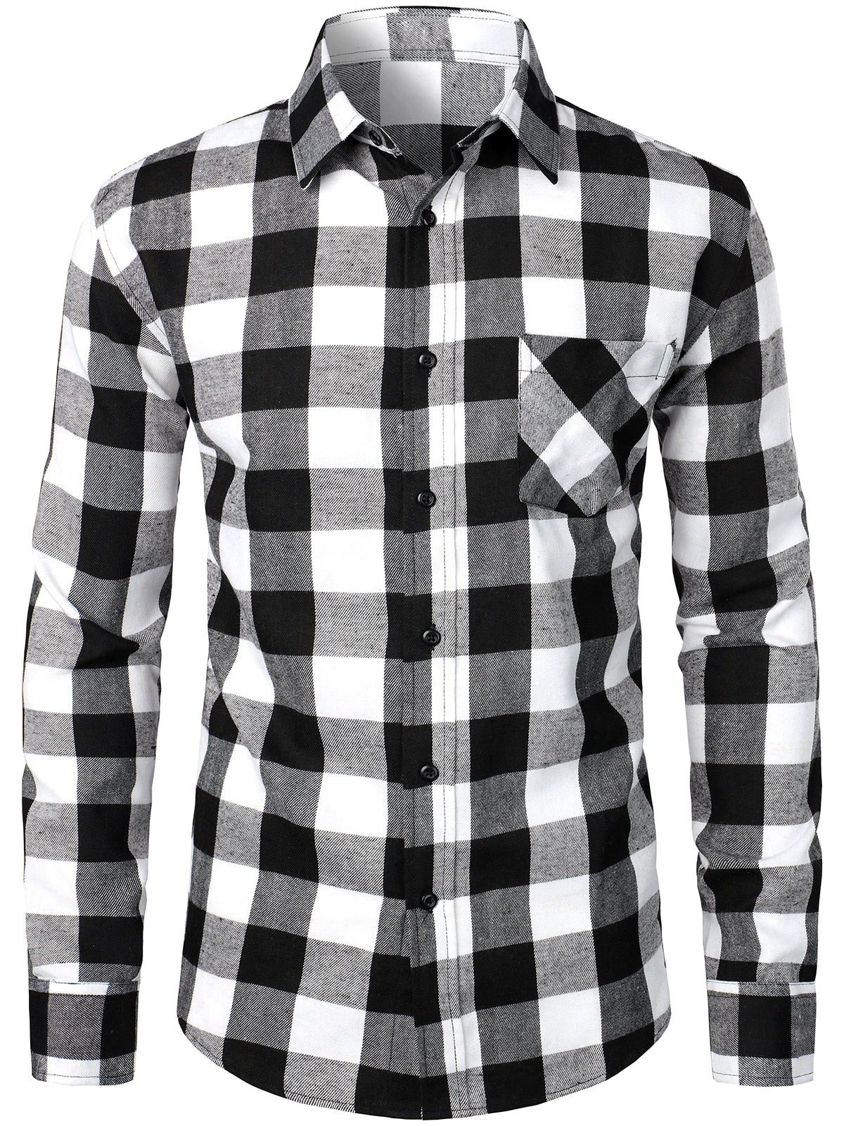 Chemise coupe classique en flanelle à carreaux