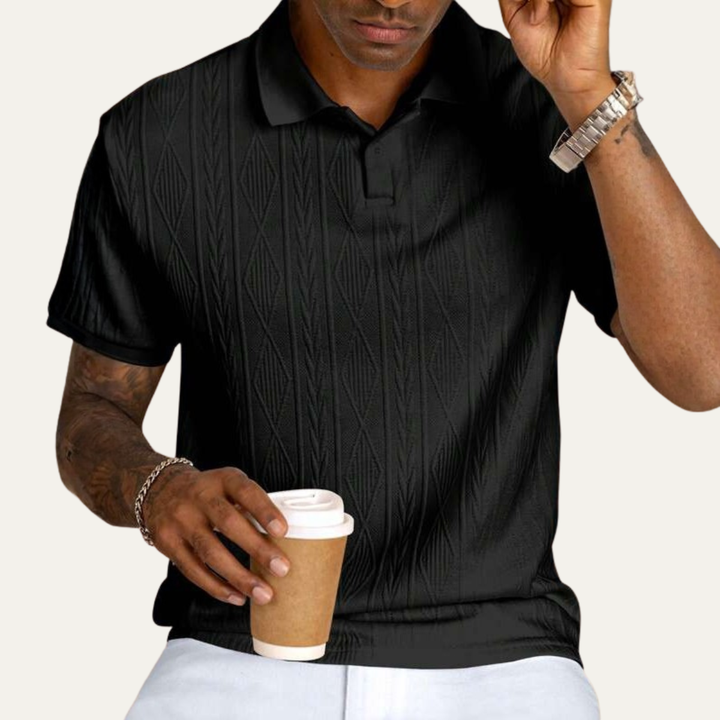 La chemise polo décontractée à boutons texturée pour hommes Ridgebrook