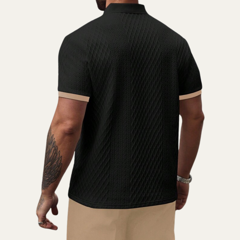 Le Polo Élégant Texturé pour Homme Cedarcrest Park avec Col Contrasté