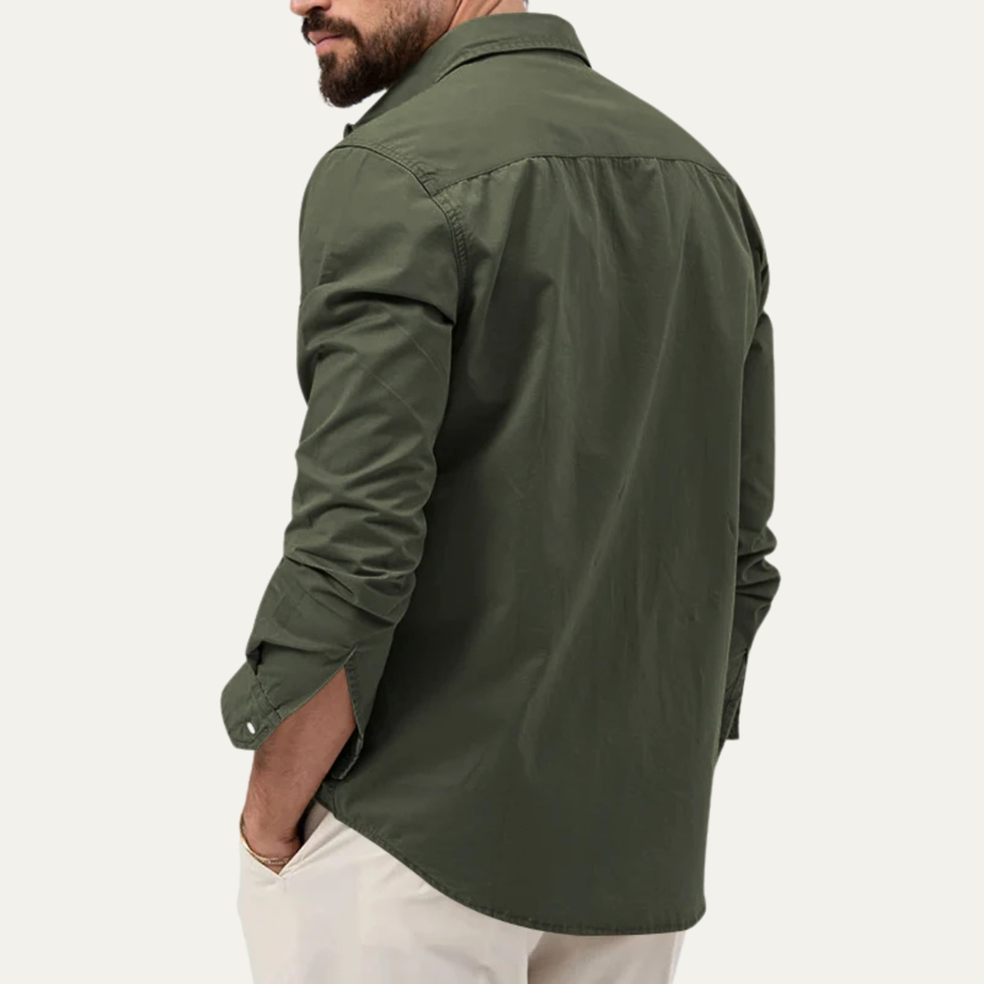 La chemise à boutons rétro unie pour homme Brookwater