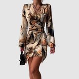Spencer | Robe portefeuille à imprimé marbré abstrait pour femme