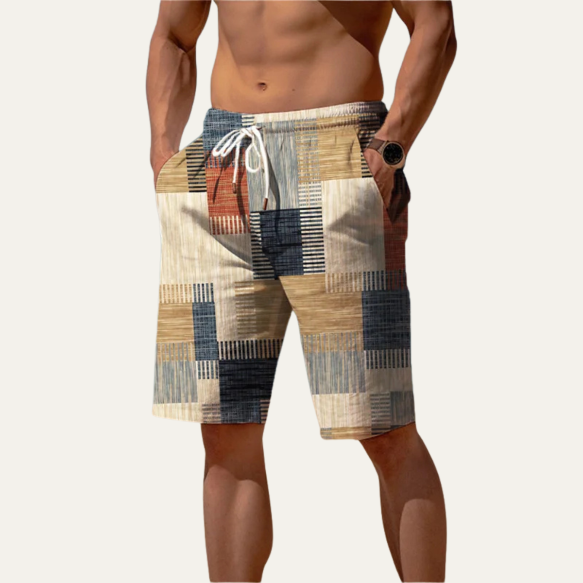 Les Shorts d'Été à Carreaux Décontractés pour Hommes Stratford
