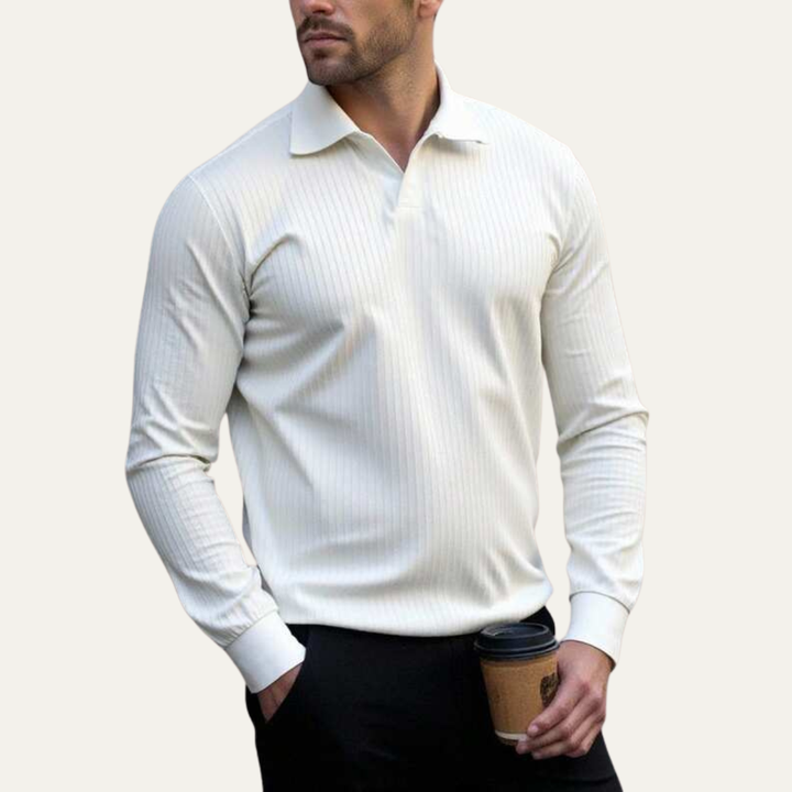 Le Polo à Manches Longues en Tricot Côtelé pour Hommes Ironcrest Hill