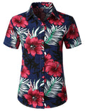 Chemisier imprimé Floral pour femmes, chemise hawaïenne en coton à manches courtes, chemise Aloha de plage et d'été