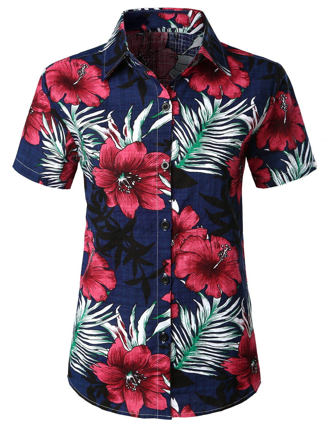 Chemisier imprimé Floral pour femmes, chemise hawaïenne en coton à manches courtes, chemise Aloha de plage et d'été