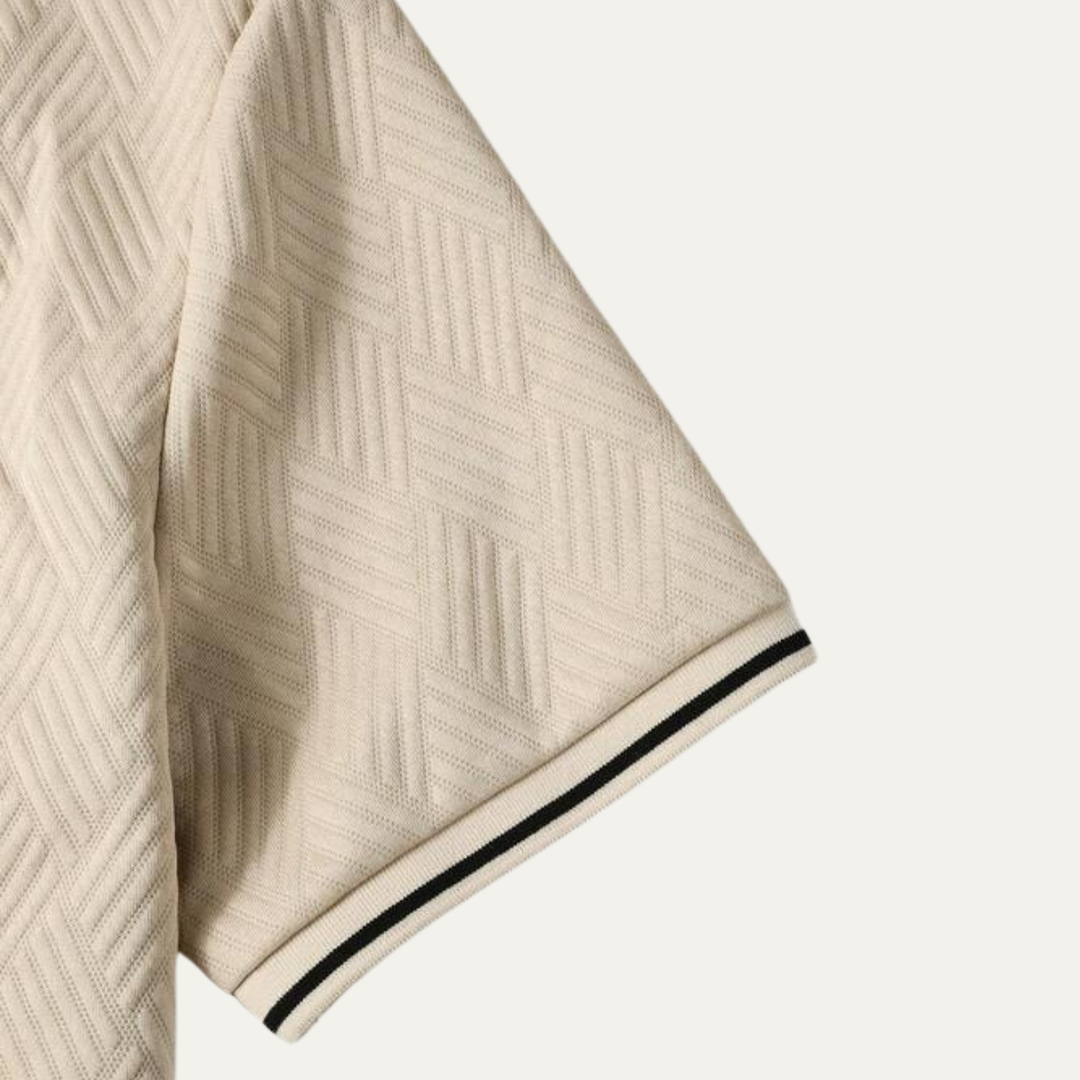 La Chemise Polo Élégante Texturée Abricot pour Homme Maplefall
