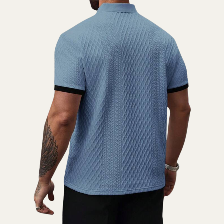 Le polo classique texturé pour homme du Brookside Park avec col contrasté