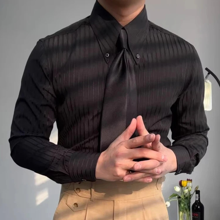 La Chemise de Costume Formelle à Boutons pour Homme Palermo – Noire