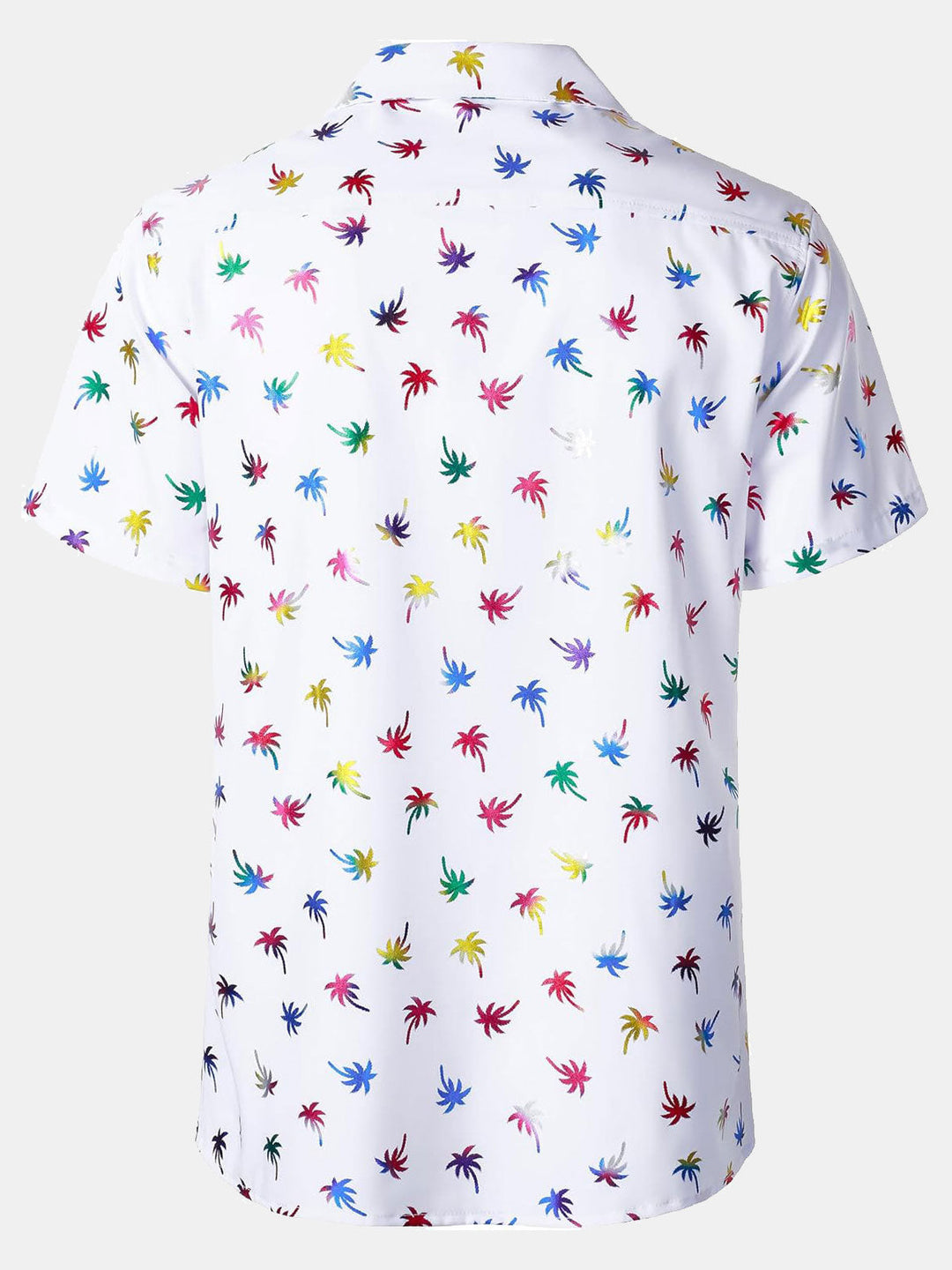 Chemise à manches courtes et col cubain pour homme, imprimé tropical coloré