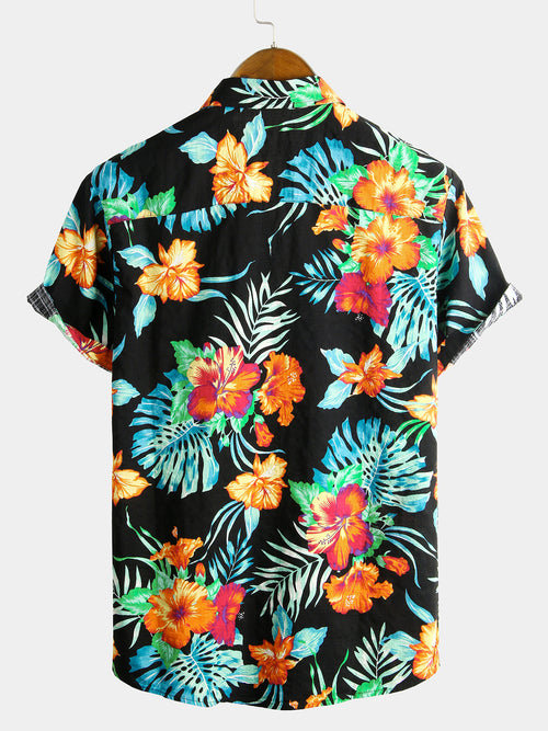 Chemise à Manches Courtes à Fleurs pour Homme