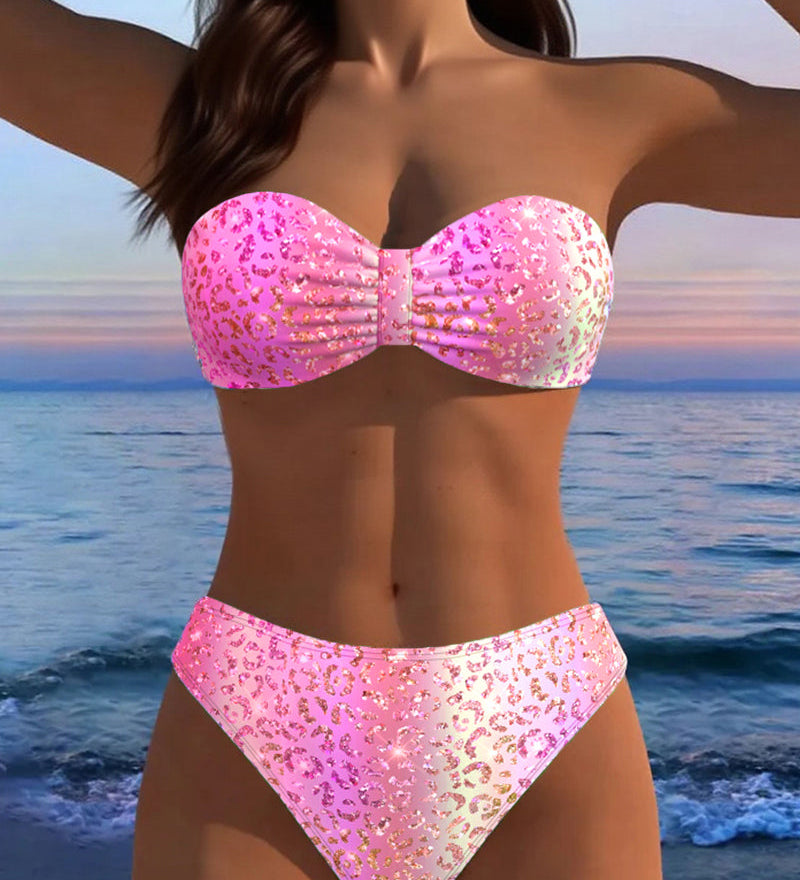 Bikini Imprimé Léopard Bandeau