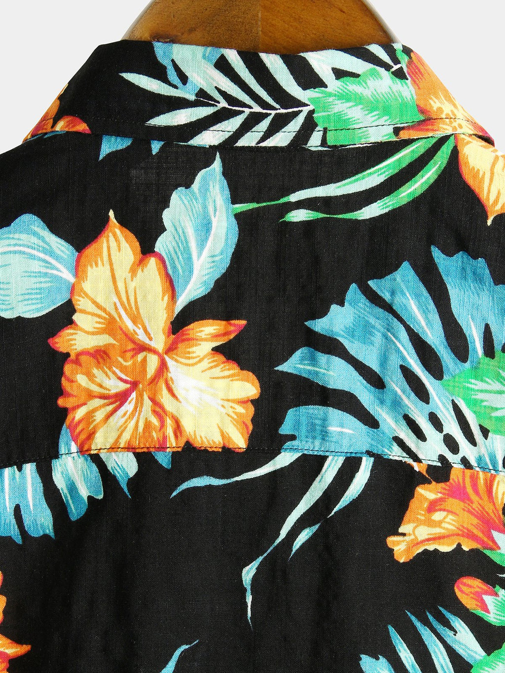 chemise d'homme en pur coton à imprimé style de vacances hawaïennes