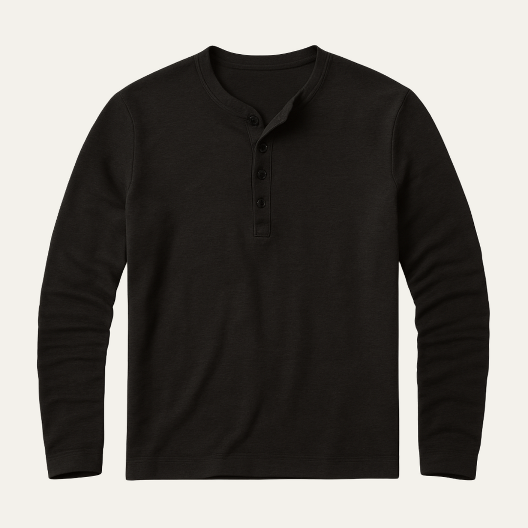 La Chemise Henley à Manches Longues pour Homme de Sheffield - Haut en Coton Moderne