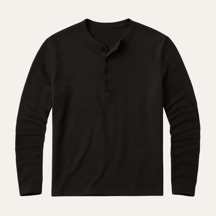 La Chemise Henley à Manches Longues pour Homme de Sheffield - Haut en Coton Moderne