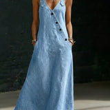 Vera | Robe longue en denim avec boutons