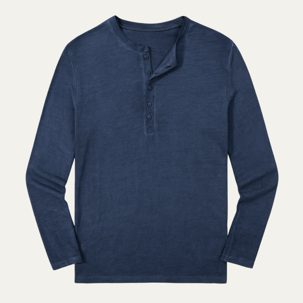 La Chemise Henley à Manches Longues pour Homme de Sheffield - Haut en Coton Moderne