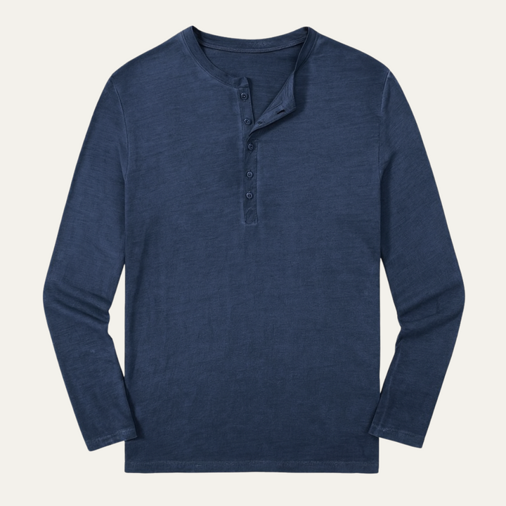 La Chemise Henley à Manches Longues pour Homme de Sheffield - Haut en Coton Moderne